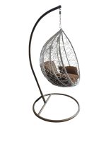 Висящ Градински Ратанов Стол - Люлка Comfort до 200кг бял и кафяв - Image 9