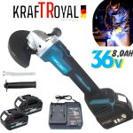 Акумулаторен Безчетков Ъглошлайф KRAFT ROYAL 36V 8,0AH шлайф 125мм