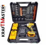 Безчетков Комбиниран Акумулаторен Ударен Гайковерт-Винтоверт KraftMaster 36V 8Ah 850 N/m + 40 части инструменти - Image 2