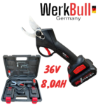 Акумулаторна Лозарска Ножица Градинска 36V 8,0AH WERKBULL 33мм за клони