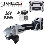 Акумулаторен Ударен Ъглошлайф 36V 8,0AH STAHLMAYER 125мм Безчетков Шлайф Безжичен - Image 3