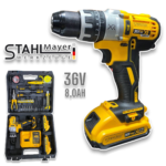 Акумулаторен Безчетков Ударен Винтоверт STAHL MAYER 36V 8AH + 40 части инструменти с метален патроник