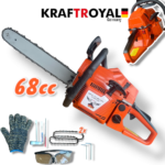 Бензинова Резачка за Дърва KRAFT Бензинов Моторен Верижен Трион 40см шина 7,5к.с 68cc Кубика 2 вериги