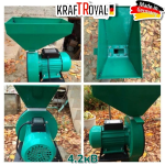 Монофазна Фуражомелка 4.2кВ 3000об. KRAFTROYAL с 4 сита Ярмомелка за Фураж Мелачка