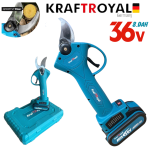 Акумулаторна Безчеткова Лозарска Ножица KRAFTROYAL 36V 8,0AH Градинска Резачка 33мм - Image 3