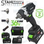 Акумулаторен Ударен Комбиниран Гайковерт / Винтоверт Безчетков STAHLMAYER 36V 8.0AH 850Nm + 2 Батерии и Вложка 19мм Куфар