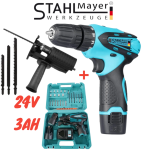 Акумулаторен Винтоверт Двускоростен + Адаптер Зеге Приставка 24V 3,0AH STAHLMAYER