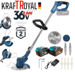 Акумулаторен Тример KRAFT ROYAL 36V 8,0AH Градински Храсторез за Трева Безжична Кастрачка