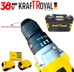 Акумулаторен Винтоверт 36V 8,0AH Ударна Безчеткова Бормашина Безжична KRAFTROYAL - Image 2
