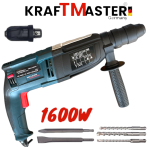 Ударен Пробивен Перфоратор Електрически KRAFTMASTER Бормашина 1600W в Куфар - Image 2