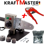 Лепачка за ППР Тръби Kraft Royal - Поялник за PVC 3 глави Ф20-32мм + Ножица
