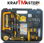 Безжичен Ударен Винтоверт Акумулаторен KRAFT MASTER 36V 8,0AH + 111 Части Инструменти със подарък Фенер - Image 4