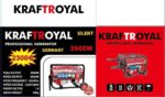 Генератор за Ток 4.5кW KRAFT ROYAL Четиритактов Агрегат Монофазен с Колела - Image 2