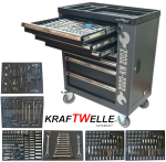Немска Количка с Инструменти Шкаф с 7 чекмеджета 6 пълни KRAFTWELLE