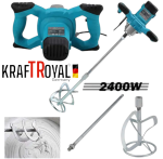 Строителен Миксер 2400W Електрическа Бъркалка за Бетон Цимент KRAFT ROYAL