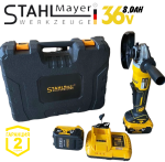 Акумулаторен Безчетков Ъглошлайф 36V 8,0AH STAHLMAYER Безжичен Шлайф