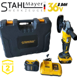 Акумулаторен Безчетков Ъглошлайф 36V 8,0AH STAHLMAYER Безжичен Шлайф