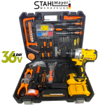 Акумулаторен Винтоверт + 111 части STAHLМAYER 36V 8,0AH Ударна Бормашина - Image 3