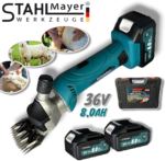 Акумулаторна Машинка за Овце Подстригване на Животни и др. STAHLMAYER 36V 8.0AH 2 Батерии Куфар Машина за Стригане с регулиране на оборотите