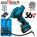 Акумулаторен Компресор за Гуми 36V 8,0AH KRAFTROYAL 2 броя Батерии