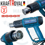 Електрически Пистолет за Горещ Въздух 2000W KRAFTROYAL 8 степени регулация на мощност - Image 2