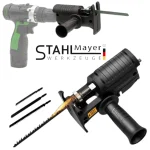 Акумулаторен Безчетков Винтоверт Бормашина 36V 8,0AH STAHLMAYER + Приставка Адаптер Зеге Трион + Приставка за Рязане на Ламарина и Метал + Приставка Резачка Трион за Клони 18см шина 2 батерии - Image 6
