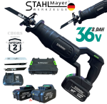 Саблен Трион Акумулаторен STAHLMAYER  36V 8.0AH за Метал Желязко Дърво Пласмата Месо Кости и др. с 2 батерии Безжичен Прав Трион за Рязане - Image 4