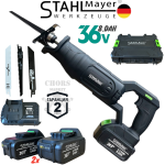Саблен Трион Акумулаторен STAHLMAYER  36V 8.0AH за Метал Желязко Дърво Пласмата Месо Кости и др. с 2 батерии Безжичен Прав Трион за Рязане