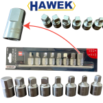 КЛЮЧ ЗА КАРТЕР 8 броя 1/2“ 8-19ММ Релса Ключове Професионален Комплект HAWEK HW-4118MR