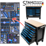 Количка с Инструменти STAHLMAYER JUMBO XXL 501 части Професионален Шкаф с Инструменти 12 чекмеджета