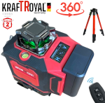 4Д Нивелир Лазерен 4D KRAFTROYAL 360 градуса с 16 линии зелен лазер с Тринога и Дисплей 2 Батерии - Image 3
