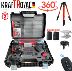 4Д Нивелир Лазерен 4D KRAFTROYAL 360 градуса с 16 линии зелен лазер с Тринога и Дисплей 2 Батерии - Image 4