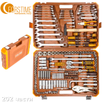Гедоре Професионално Битове Вложки Тресчотки 202 ЧАСТИ 1/4" 3/8" 1/2" FORSTIME