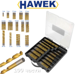 Свредла Професионален Комплект за Метал HAWEK 100 части в куфар