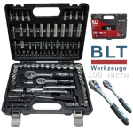 Гедоре 108 части 1/4“ &  3/8“  BLT Werkzeuge Комплект Инструменти в Куфар с 2 броя Тресчотки Накрайници и Вложки Гедоре
