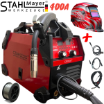 Телоподаващо Инверторен Електрожен 2в1 STAHLMAYER RED + Соларна Маска Шлем Апарат Телоподаващ