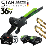 Акумулаторна Резачка STAHLMAYER 36V 10AH с Дисплей Две Батерии и Две Вериги 30сн Шина за Клони и Дърва Трион - Image 3