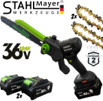 Акумулаторна Резачка STAHLMAYER 36V 10AH с Дисплей Две Батерии и Две Вериги 30сн Шина за Клони и Дърва Трион - Image 4