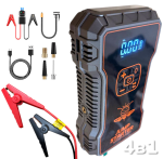 Голям Стартерен Бустер за Автомобил Външна Батерия POWER BANK 12V JUMP STARTER Стартер за Акумулатор Подаване на Ток 4в1 с Компресор и Фенер