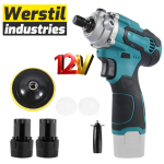 Акумулаторна Полирмашина 12V WERSTIL 125мм Машина за Полиране Безжична с 2 Батерии - Image 2