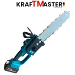 Акумулаторна Резачка за Клони и Дърва Верижна KRAFTMASTER 36V 10AH 30см 2 Батерии Автоматично Смазване Казанче за Масло с Дисплей - Image 7