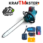 Акумулаторна Безчеткова Резачка за Дърва 72V 16AH KRAFT MASTER 40см шина 2 Вериги - Image 2