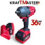 Голям Акумулаторен Гайковерт 36V 8Ah KRAFTMASTER с 25 части 2 Батерии и Зарядно в Куфар - Image 3