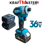 Ударен Безчетков Импакт Акумулаторен 36V 8,0AH KRAFT MASTER 850Nm 2 Батерии и Зарядно - Image 2