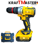Комплект 2в1 Акумулаторен Импакт и Винтоверт 36V 8Ah KRAFTMASTER Жълт 2 Батерии в КУФАР  - Image 2