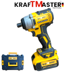 Комплект 2в1 Акумулаторен Импакт и Винтоверт 36V 8Ah KRAFTMASTER Жълт 2 Батерии в КУФАР  - Image 3