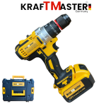 Комплект 2в1 Акумулаторен Импакт и Винтоверт 36V 8Ah KRAFTMASTER Жълт 2 Батерии в КУФАР  - Image 5