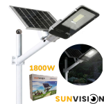 Улична соларна лампа с панел и стойка 1800W SUNVISION