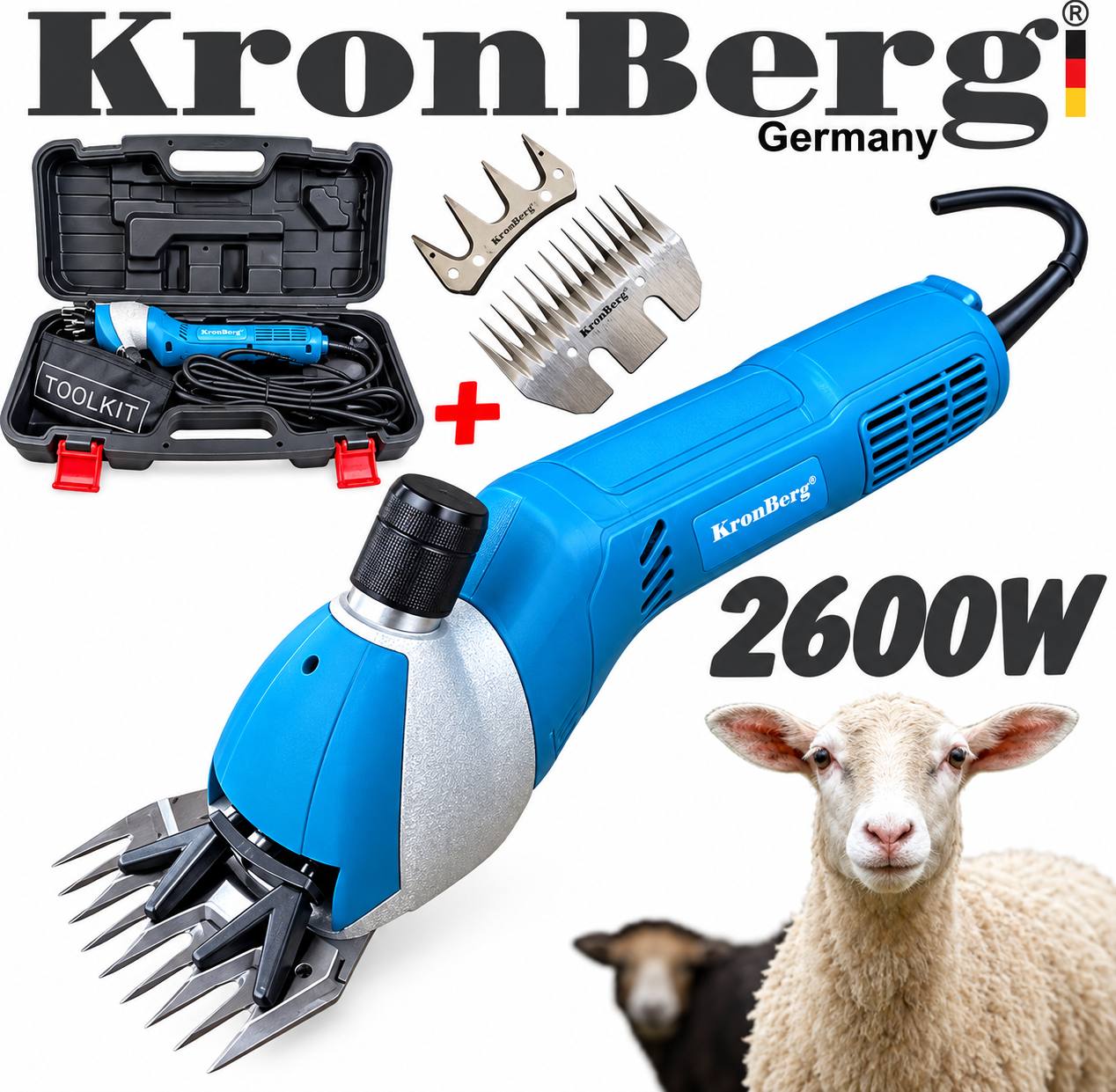 IMG_9845 Електрическа Машинка за Подстригване на Овце и Животни 2600W KRONBERG Подарък Резервен Нож - Image 1