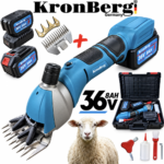 Акумулаторна Машинка за Подстригване на Овце и Животни 36V 10AH KRONBERG 2 Батерии и Подарък Резервен Нож